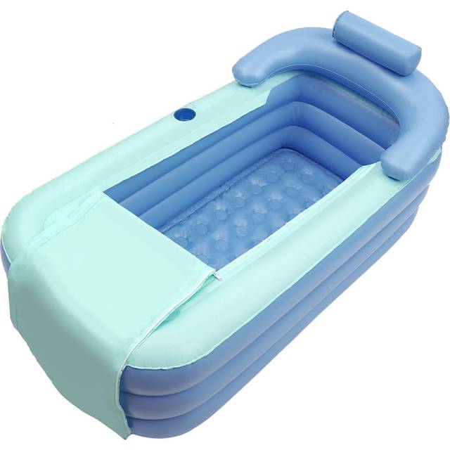 Bärbart hopfällbart badkar för vuxna, uppblåsbart badkar för vuxna hopfällbart uppblåsbart PVC-badkar 180 cm Max för varmvattenbad och isbad