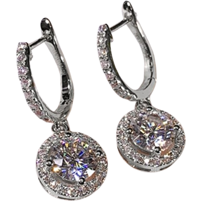 SHEIN 1 Pair Fashion Cubic Zirconia Drop Earrings For Women For Wedding Engagement Anniversary Party Jewelry Valentine&#39;s Day Gift Valentines,Mom,Mother,Moth