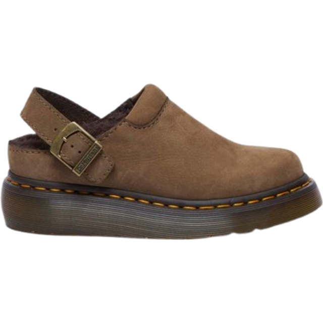 Dr. Martens Laketen Faux Fur Lined Platform Mules in Green, Size: 4