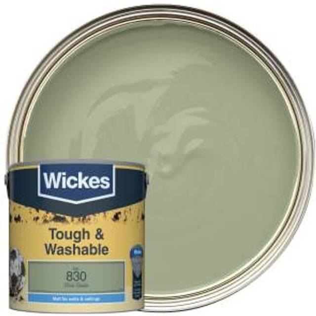 Wickes Tough & Washable Matt Emulsion Paint - Olive Green No.830 - 2.5L