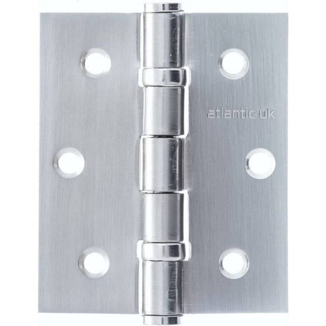 Atlantic UK 76mm (3&apos;&apos;) Ball Bearing Hinge Pair - Satin Chrome (180933)