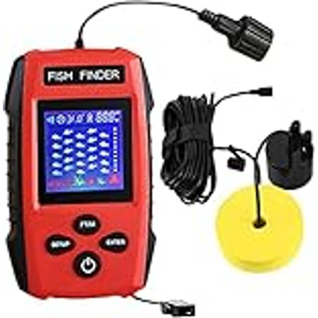 Bärbar trådbunden fiskfinnare, 100 m djupintervall ekolod Echo Fish Finder fiskeverktyg för båtfiske, havsfiske, isfiske