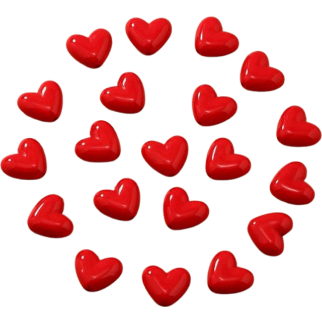 SHEIN 20pcs 3d Acrylic Red Heart Shaped Beads For Diy Jewellery Making, Decoration
