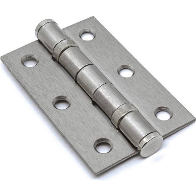 Intelligent Hardware 75mm (3&quot;) Ball Bearing Butt Hinge Pair, Satin Nickel (HBB.75.SN)
