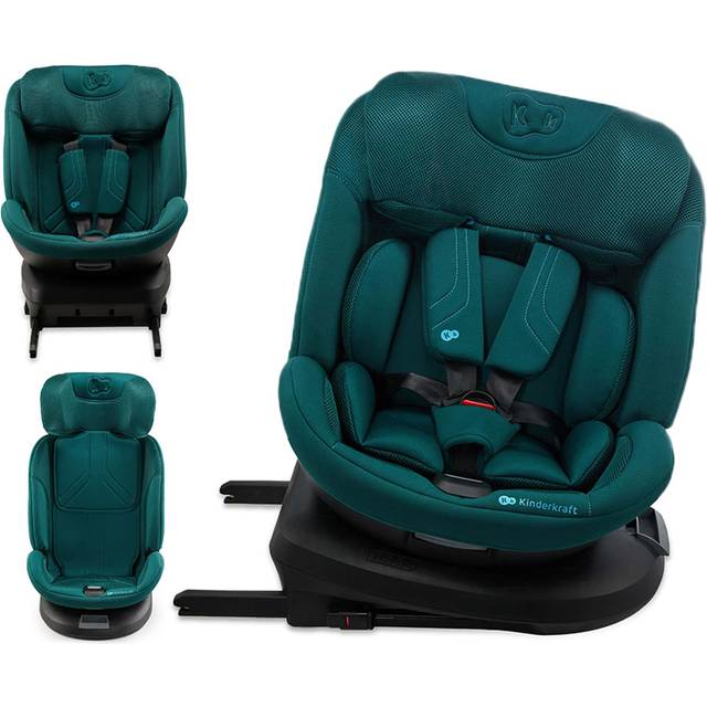 Kinderkraft XPEDITION 3 I-Size 40–150 cm, barnbilstol, barnstol, 360° roterande sits, Isofix-bas, Justering av ryggstödets lutning, Sidoskydd, Grupp 0+/1/2/3, 0–36 kg, grön