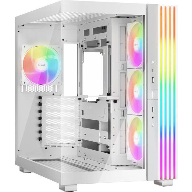 be quiet! Light Base 600 LX Tempered Glass ARGB Reversible ATX Gaming PC Case - White - BGW68