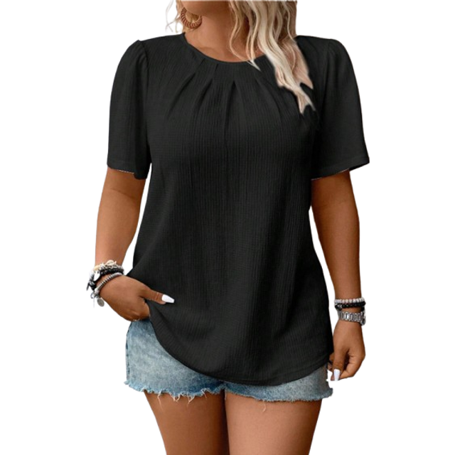 SHEIN Women&#39;s Solid Color Simple Casual Plus Size Shirt For Daily Wear