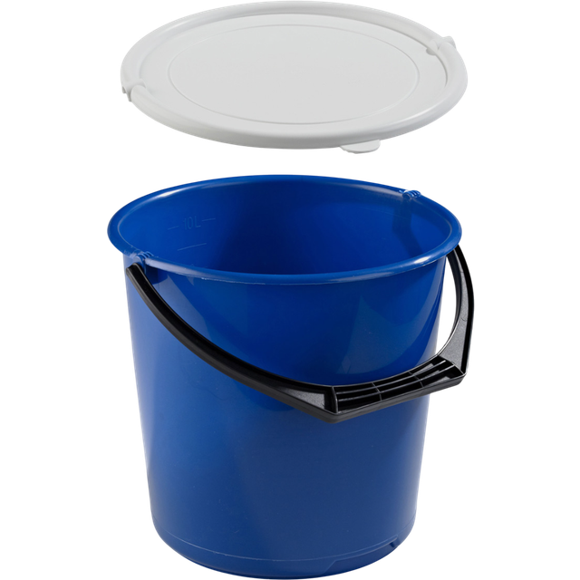 Hink med lock Nordiska Plast, silver, 10 liter