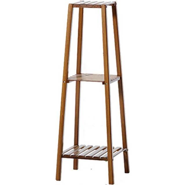 Living And Home Vintage Tiered Indoor Plant Stand Solid Wood Display Shelf In Brown - Large