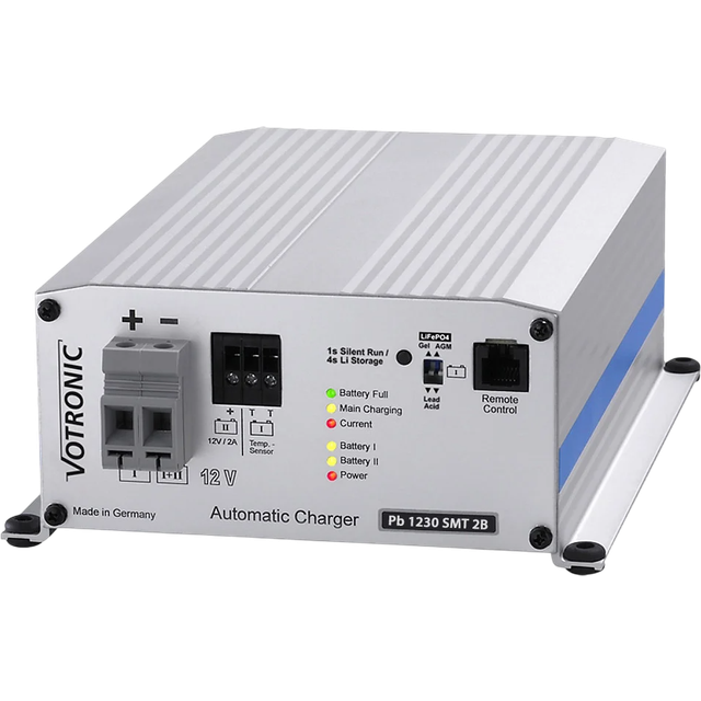 Automatisk laddare 12V/30A (Gel, AGM, Syra, LiFePO4) - Votronic® Pb 1230 SMT 2B