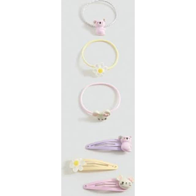 Pack of rubber bands and clips pink - Kids - One size - MANGO KIDS - Pink - U
