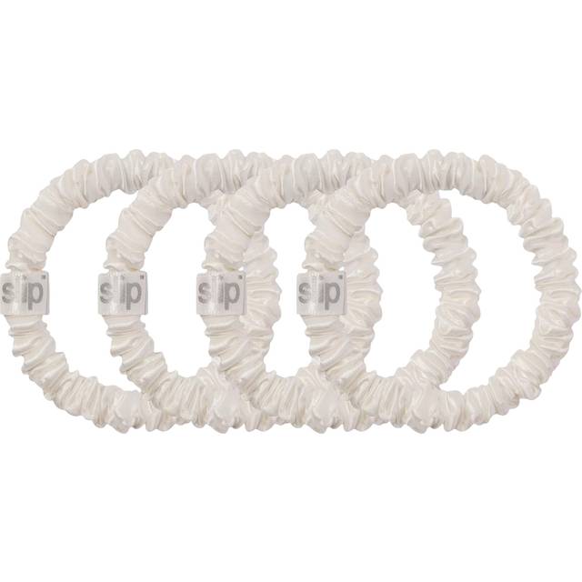 slip Skinny Scrunchies Set Of 4 in White - Beauty: NA. Size all. (all)