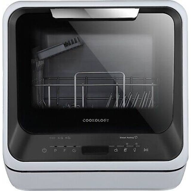 Cookology CMDW2 Compact Mini Portable Counter Top, Tabletop Dishwasher Small, 7 Wash Cycles with ECO Friendly Mode and Baby Bottle Rack - In Silver