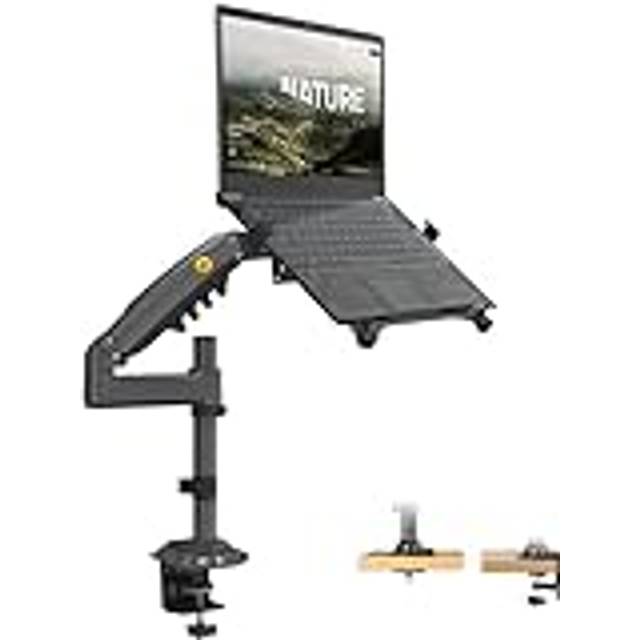 NB North Bayou Laptop Mount with Adjustable Tray for 10-17 Inch Notebook, Monitor Arm Desk Mount for 17 to 30 Inch Computer Screen, Laptop Arm VESA 75