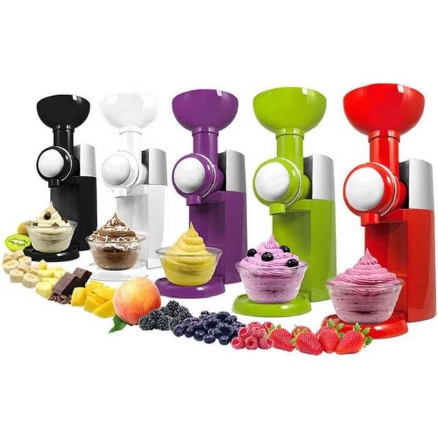(Purple) Automatic Mini Household Fruit Ice Cream Maker Frozen Fruit Dessert Maker Machine DIY Frozen Yogurt Maker