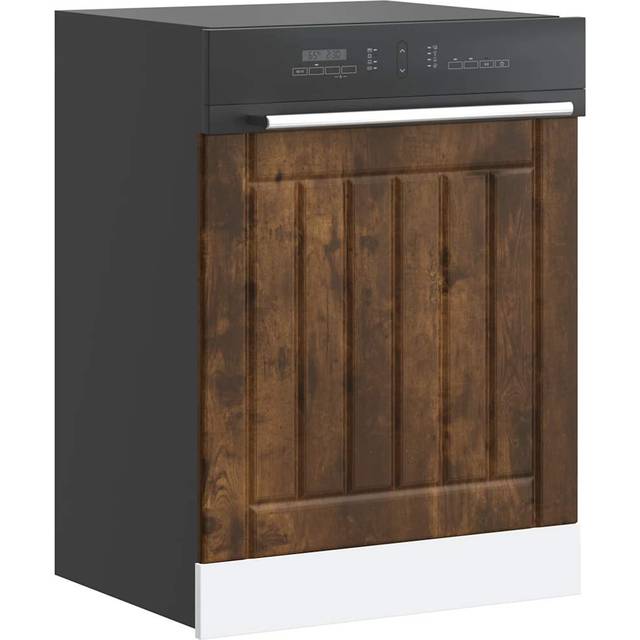 vidaXL Dishwasher Panel Lucca Smoked Oak Engineered Wood - Brown