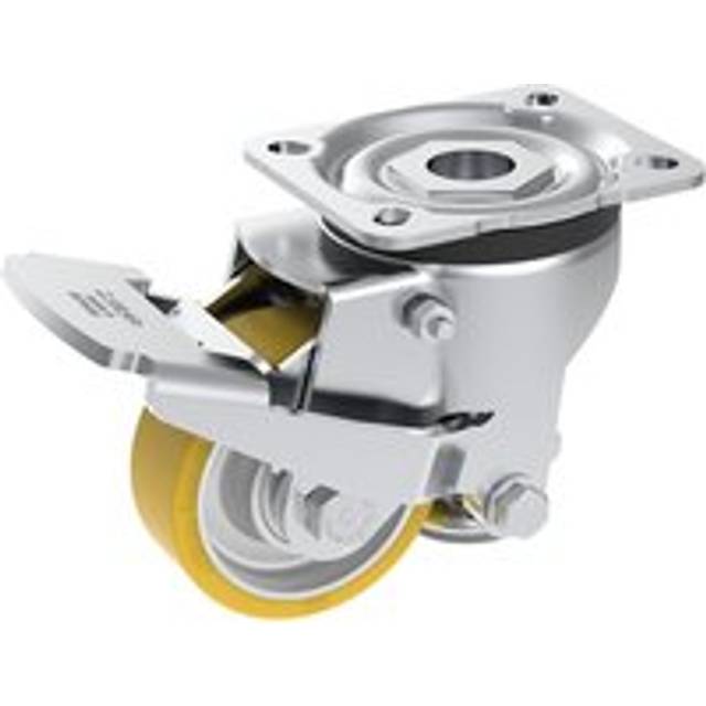 Blickle height adjustable locking foot, height adjustable locking foot, polyurethane, max. load 180 kg, Ø x W 80 x 30 mm