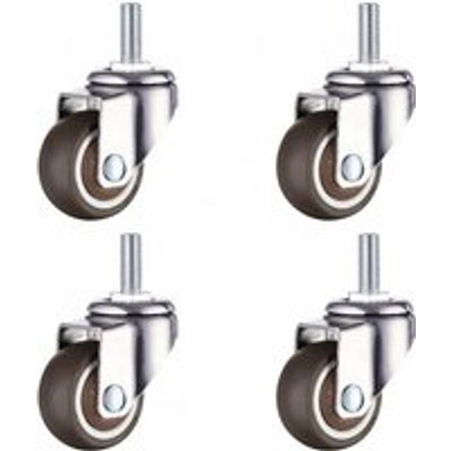 Cyslmuk - 2 Pcs 38mm Swivel Caster Wheels Rubber Furniture Casters M8x20mm for Furniture Trolleys Baby Bed