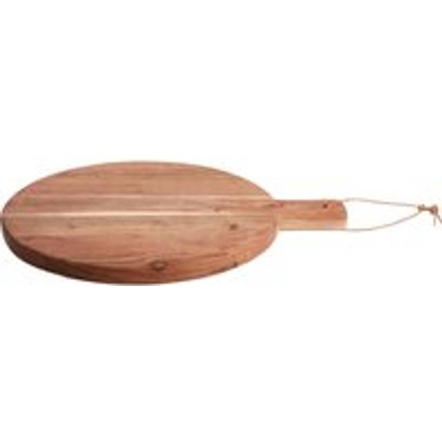 Premier Housewares - Dark Brown Small Chopping Board Acacia Wood Brown Boards Wood Round Wooden Chopping Boards Antibacterial Cutting Boards 40 x 3 x