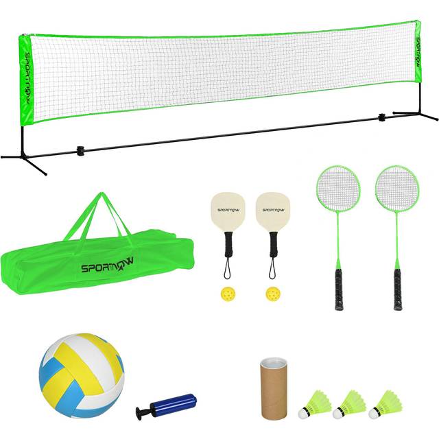 SPORTNOW Badminton Net Set - Height Adjustable Net for Pickleball - Volleyball | TJ Hughes Black