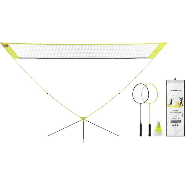 Portable Badminton Net Set Discover Set 3m V2 Yellow - Pale Lemon Yellow