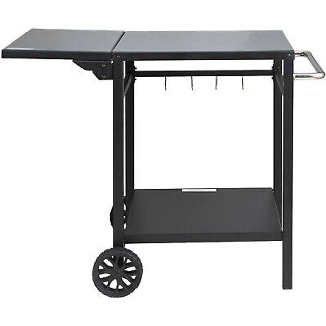 Vevor outdoor grill dining cart double-shelf bbq movable food prep trolley patio