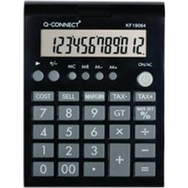 Q-Connect 12 Digit Business Table Top Calculator Medium Black KF19064