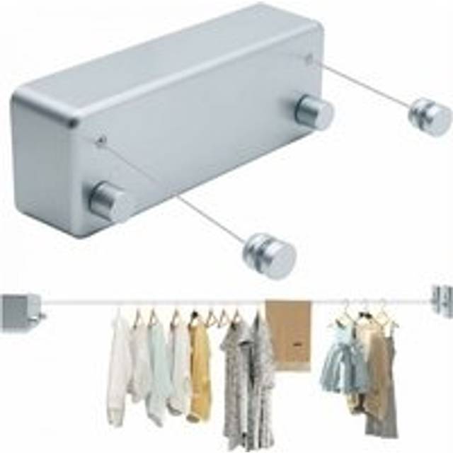 SHEIN 4.2M Retractable Clothesline Indoor Outdoor Portable Drying Rack Wall Mounted Bathroom