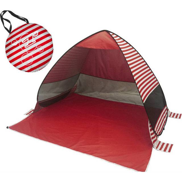 (Red 2) Fully Automatic P0P-UP Tent 2 Second Quick Open Beach Tent With Storage Bag Portable UV Protection Sunshade