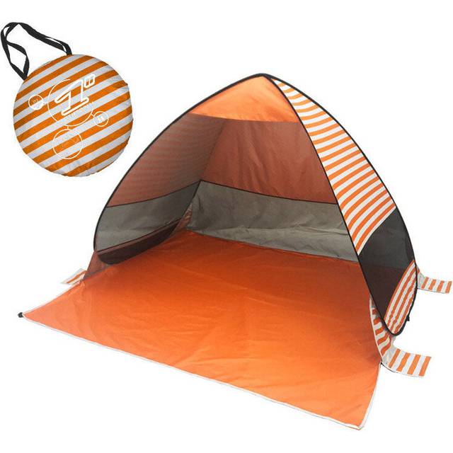 (Orange 2) Fully Automatic P0P-UP Tent 2 Second Quick Open Beach Tent With Storage Bag Portable UV Protection Sunshade