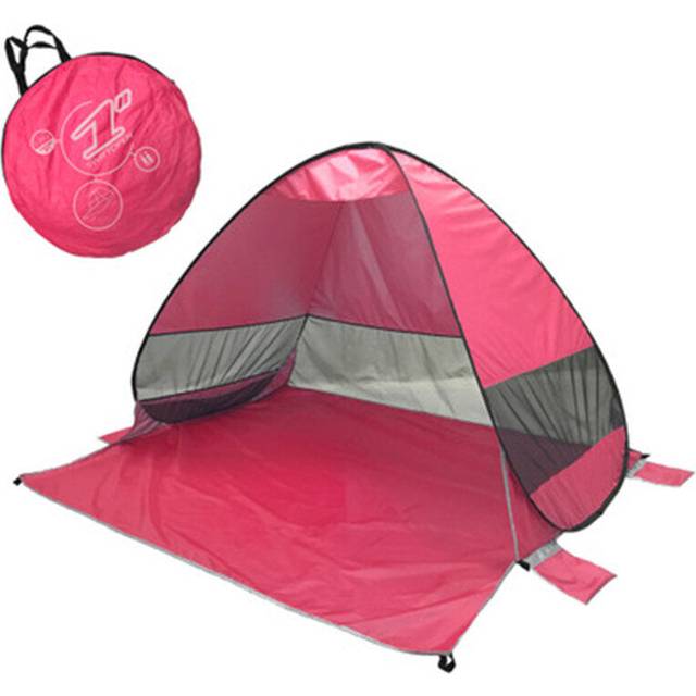 (Pink) Fully Automatic P0P-UP Tent 2 Second Quick Open Beach Tent With Storage Bag Portable UV Protection Sunshade