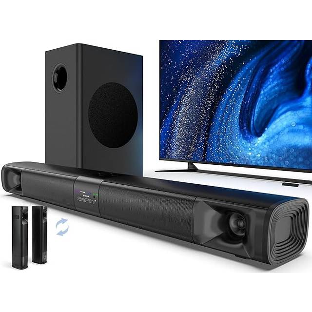 Sound Bar for Smart TV with Subwoofer, 100W Detachable Soundbar Home Theater Surround Sound System for TV with Horn Tweeter, Adjustable