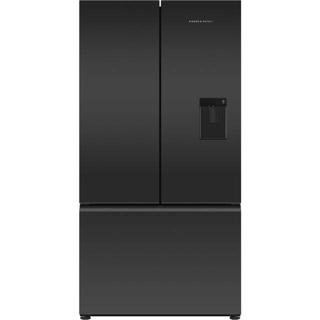 Fridge Freezer Fisher & Paykel RF540AZUB6 90cm Recessed Handle French-Door Black Glass