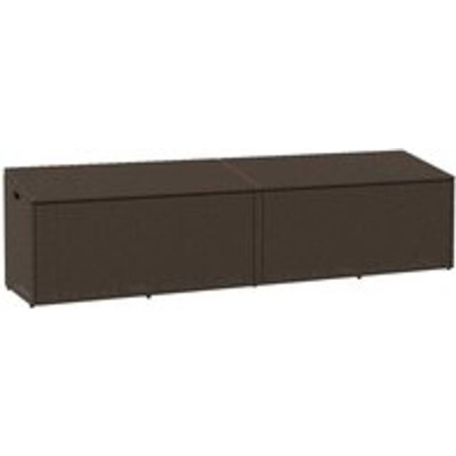 Förvaringslåda för trädgården brun 220x50x58 cm konstrotting
