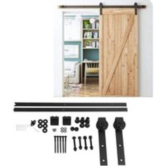 Groofoo - Carbon Steel Sliding Door Track, Stable Opening and Closing, Modern Single Sliding Barn Door Hardware Kit for Kitchen and Bedroom,