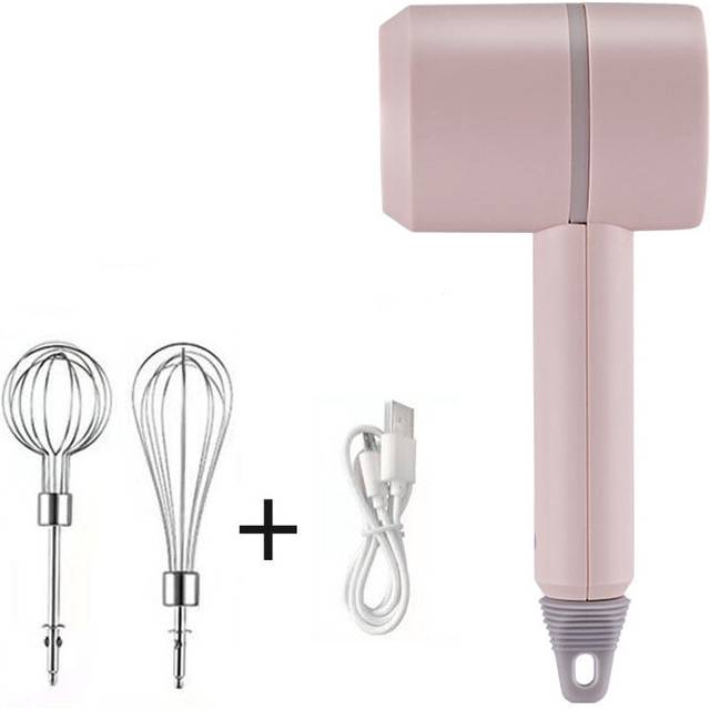 Electric Hand Mixer, Wireless Electric Hand Mixer, Portable Kitchen Blender Egg Whisk-pink