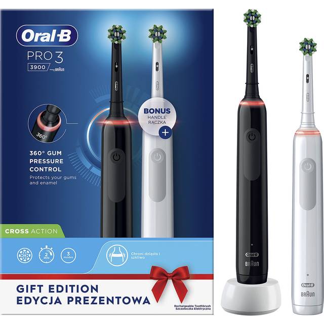 Oral B Pro 3 3900 Duo Svart + Vit Elektriska tandborstar