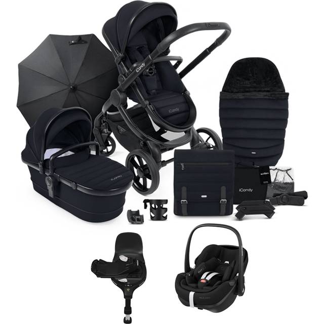 iCandy Peach 7 Complete Travel System Bundle with Maxi Cosi Pebble 360 PRO & Pro Slide Base Black Edition