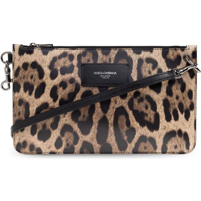 Dolce & Gabbana - leopard-print toiletry bag - men - Calf Leather/Fabric - One Size - Neutrals