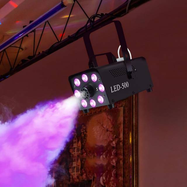 HOMCOM Halloween Fog Machine with 13 LED Colours and 4 Effects, 450W 2000CFM, Black