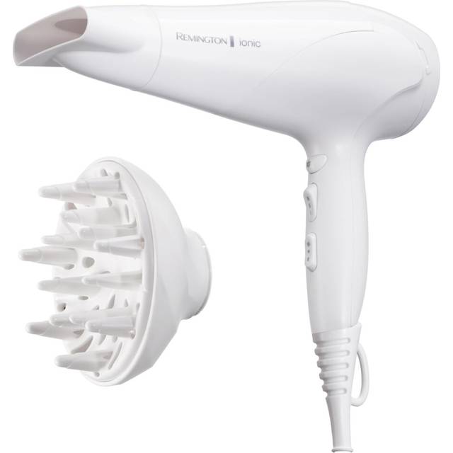 Ionic Hair Dryer (2200W, Ionic Conditioning for Frizz-Free and Shiny Results,3 Heat & 2 Speed Settings and Cool Shot, 2 Attachments: Diffuser &
