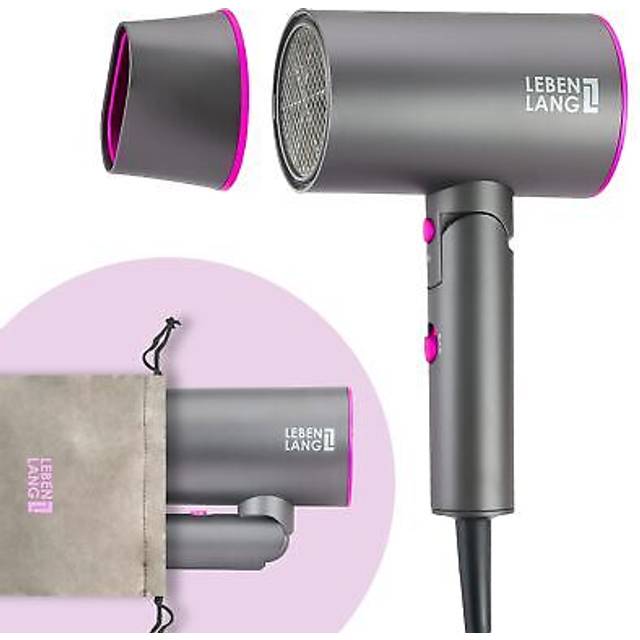 LEBENLANG Hair Dryer Ionic 2100W - Anti-Spliss with Cold Air Mode | Powerful Portable Travel Hairdryers for Women & Men Mens I UK Lightweight