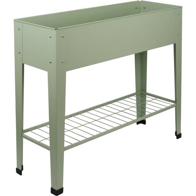 Harbour Housewares Elevated Raised Garden Bed w/ Legs & Storage Shelf - Green, Green
