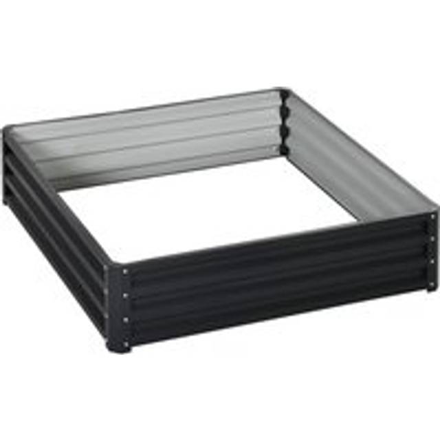 432L Square Raised Garden Bed Box with Weatherized Steel Frame for Vegetables