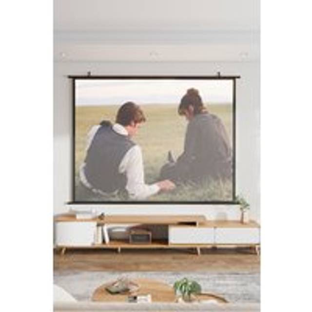 100" 3D 4K HD Indoor 4:3 Portable Projector Screen - Black - One Size