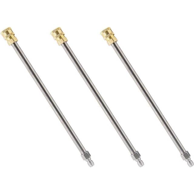 3X Pressure Washer Extension Rod 17-Inch Stainless Steel 1/4 Inch Quick-Connect Electric Washer Nozzle