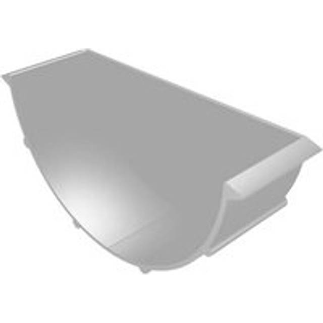 Aluminium Beaded Half Round Gutter Stopend - 114mm PPC Finish