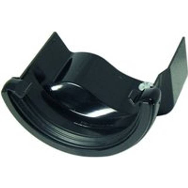 FloPlast PVC Half Round to Cast Iron Ogee Left Hand Gutter Adaptor - Cast Iron Effect