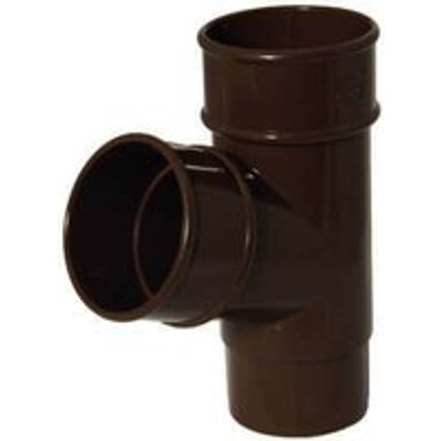 FloPlast Round Downpipe Branch - 112 Degree x 68mm Brown