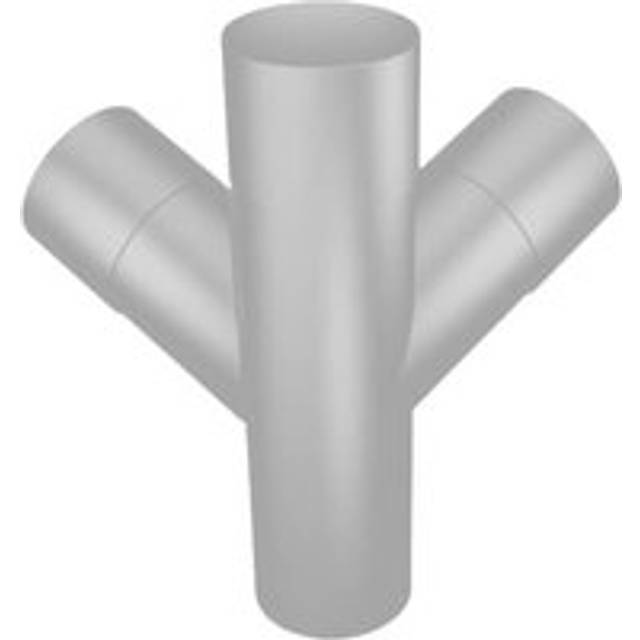 Aluminium Round Swaged Downpipe Double Branch - 112.5 Degree x 63mm PPC Finish